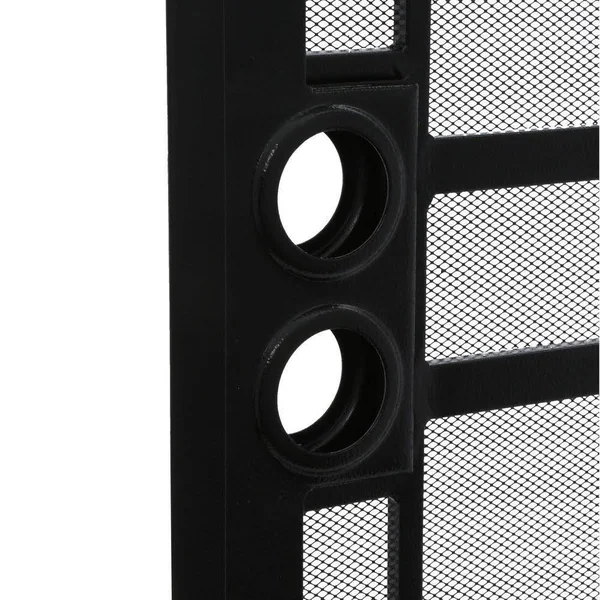 Unique Home Designs 36 in. x 80 in. Arcada Black Surface Mount Outswing Steel Security Door with Expanded Metal Screen IDR064003