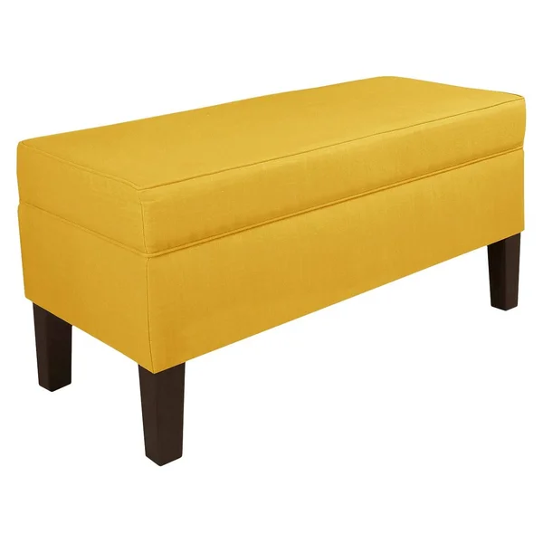 Skyline Furniture Custom Upholstered Contemporary Bench - Linen French Yellow