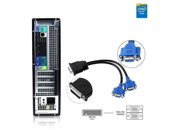 Refurbished - Dell Optiplex Desktop Computer 2.8 GHz Core i7 Tower PC - 8GB, 160GB Hdd, Windows 10 x64, 20x22 Dual Monitor, USB