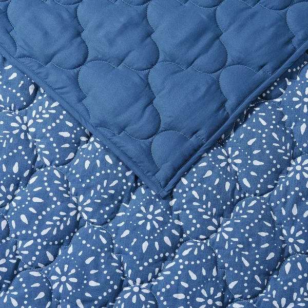 Brooklyn Loom Katrine Quilt Set - Blue - King