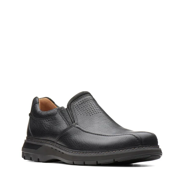 Clarks Men's Un Ramble Step - Black Leather Size: 8 W