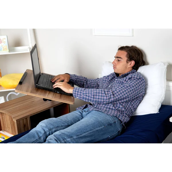 Mind Reader Bedside Workstation Adjustable Desk - Brown