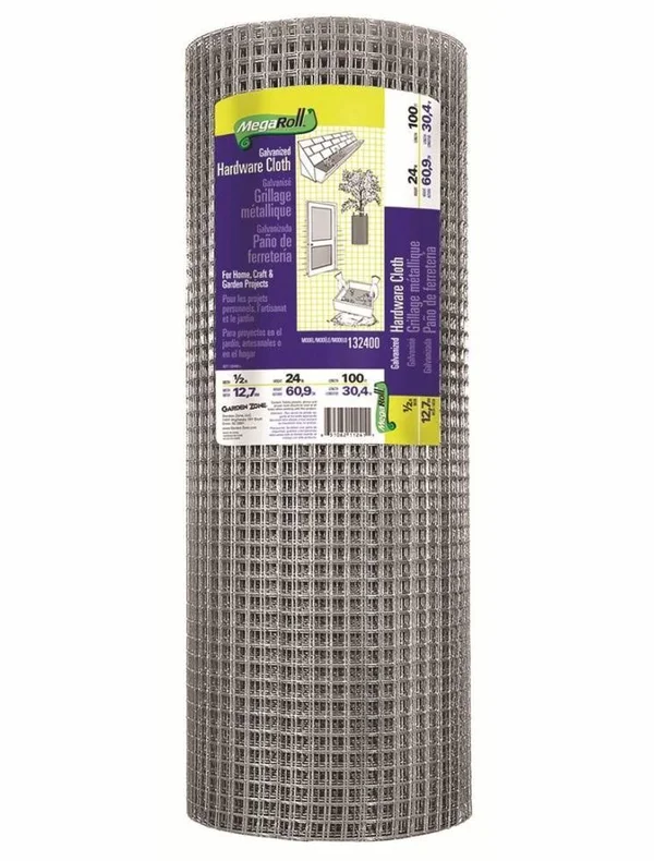 Garden Zone 24 in. W x 100 ft. L Steel Hardware Cloth 1/2 in.