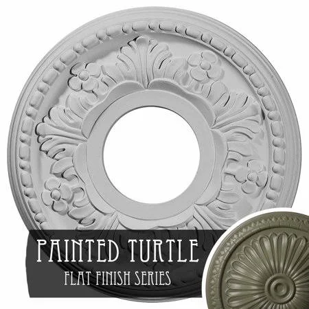 11 3/4x22OD x 3 5/8x22ID x 1x22P Blackthorn Ceiling Medallion (Fits Canopies Up to 4 7/8x22) - Hand-Painted Painted Turtle