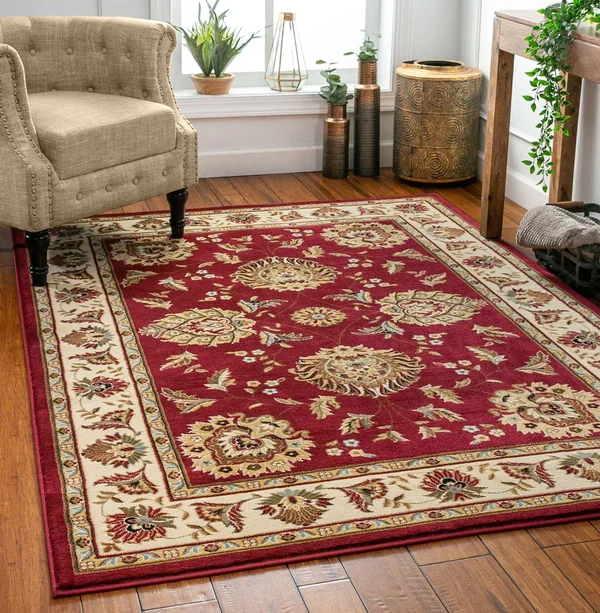 Well Woven Red 6& 7x22 x 9& 3x22 Abbasi Rug Timeless Traditional Rectangle, 3713600-67093