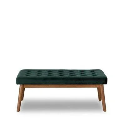 Dole Solid Wood Bench George Oliver Color: Green
