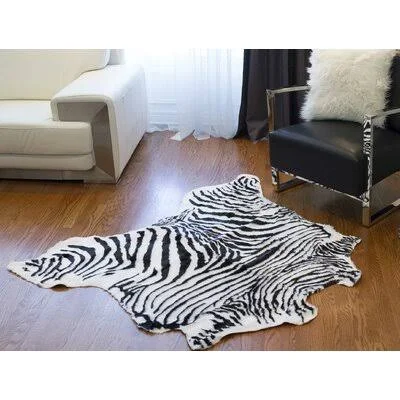 Seaford Zebra Black/White Area Rug World Menagerie