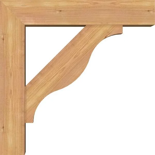 Ekena Millwork 1462341 5 1/2x22W x 22x22D x 22x22H Funston Block Smooth Bracket w/ Offset Brace, Western Red Cedar