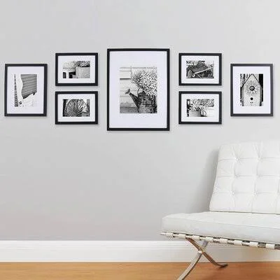 Picture Frames 8x10 Picture Frame Set of 4, Display Pictures 5x7 with Mat or 8x10 Without Mat, Multi Photo Frames Collage for Wall