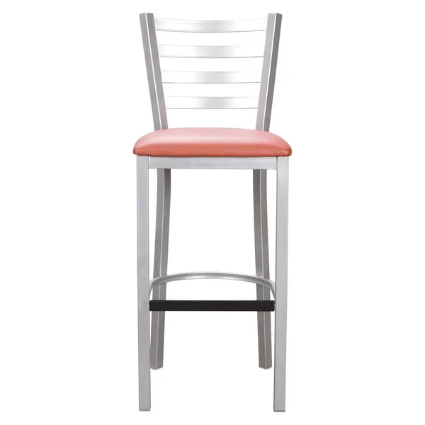 Linon Lassiter Metal Set of Two Barstools in Silver - CYMX2142
