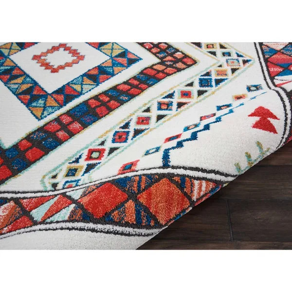 Nourison Tribal Decor Area Rug, White, 7&10x22 x 10&9x22