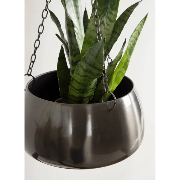 Kate and Laurel Marquez Hanging Planter Set - 2 Piece - Pewter