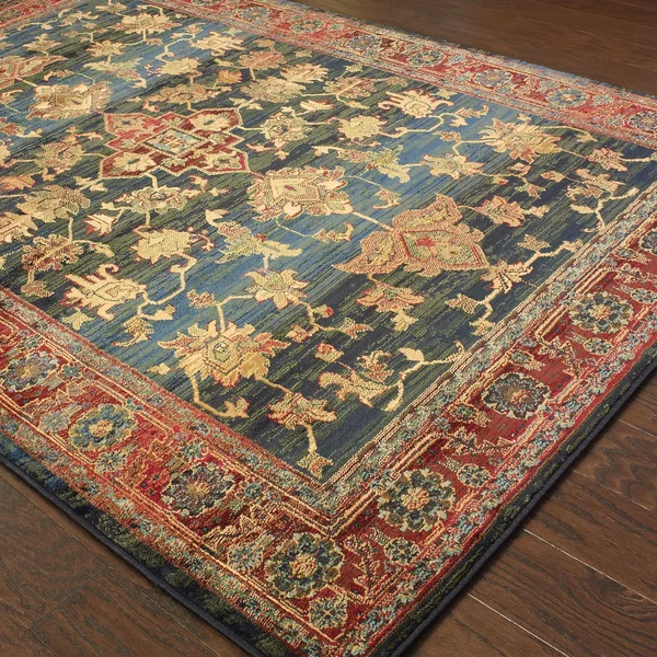 Oriental Weavers Kharma 836F4 7&10x22 x 11& Blue Area Rug