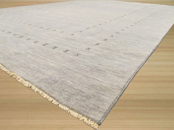 Handmade Wool Gray Traditional Solid Lori Baft Rug - Size: 3& x 5&