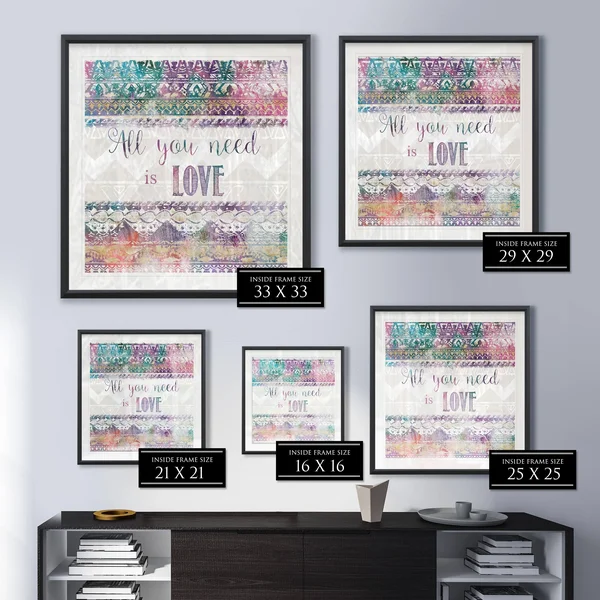 Boho Love -Framed Giclee Print - 38x38
