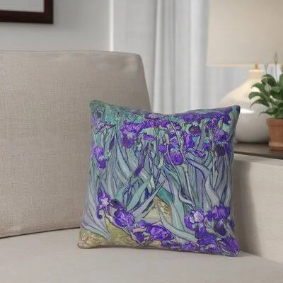 Erlich Irises Throw Pillow Red Barrel Studio Color: Purple, Size: 14x22 x 14x22
