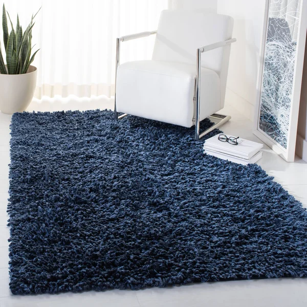 Safavieh Sheep Shag Navy 4 ft. x 6 ft. Area Rug, Blue