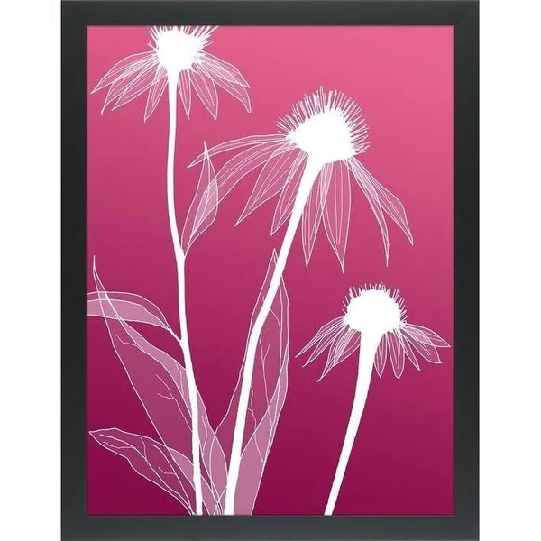Easy Art Prints GraphINC Studio's 'Floral 5' Premium Canvas Art - 24 x 18 - Classic Black Frame