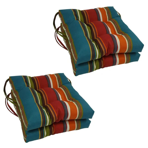 Blazing Needles 16-Inch Indoor/Outdoor Chair Cushion (Set of 4) - 16x22 x 16x22 - Adonis Jewel
