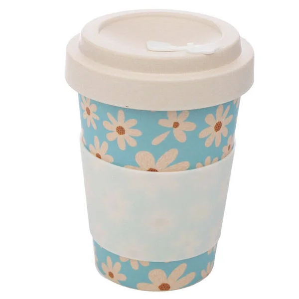 Puckator Daisy Reusable Screw Top Bamboo Composite Travel Mug