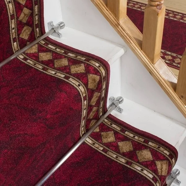 runrug USA Cheops Red Stair Carpet Runner Length: 28 foot - WIDTHS
