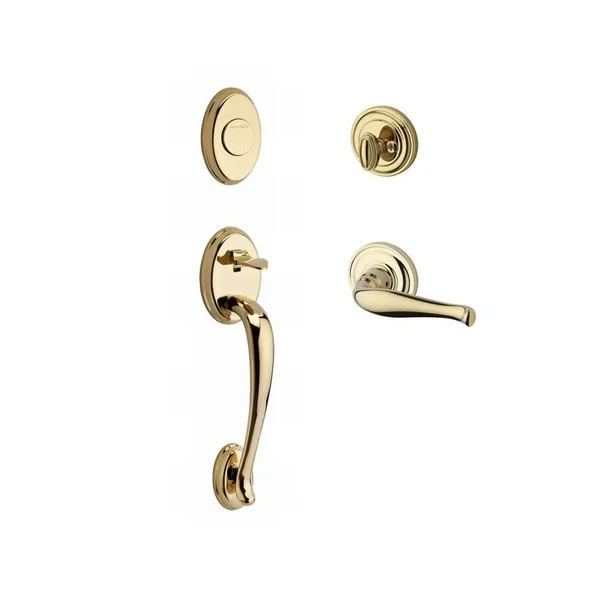 Baldwin FD.COLXDEC.R.TRR.003 Full Dummy Columbus Handleset Right Hand Decorative Lever & Traditional Round Rose - Lifetime Br