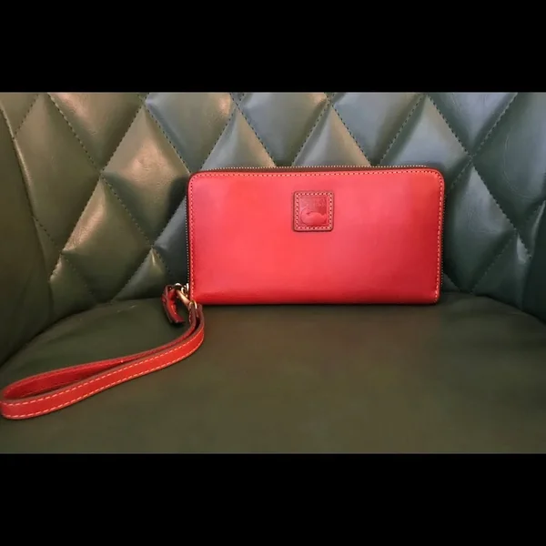 Dooney & Bourke Florentine Large Zip Around Wristlet - Red