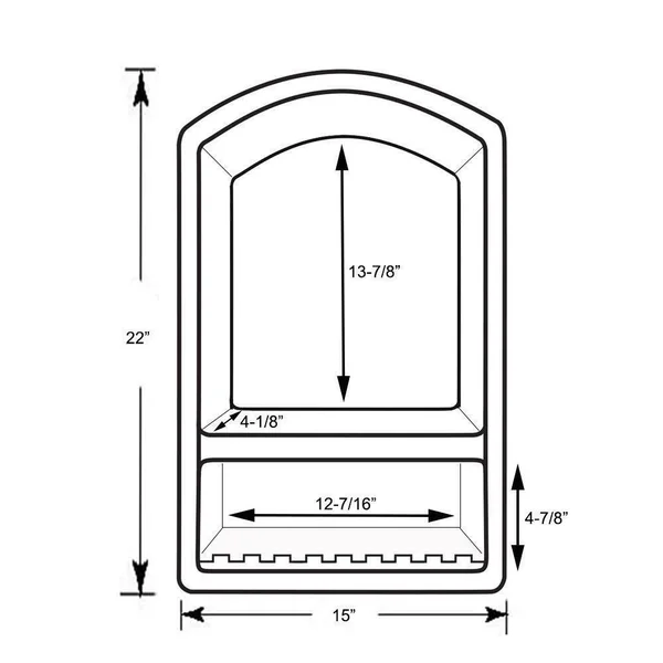 Swan RS-2215-018 Recessed Solid Surface Soap Dish - Bisque, 22x22 x 15x22 x 4 5/16x22