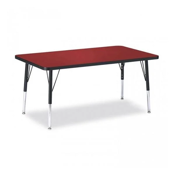 Jonti-Craft 6473JCE008 Berries Red 30x22 x 48x22 Elementary Rectangle Activity Table