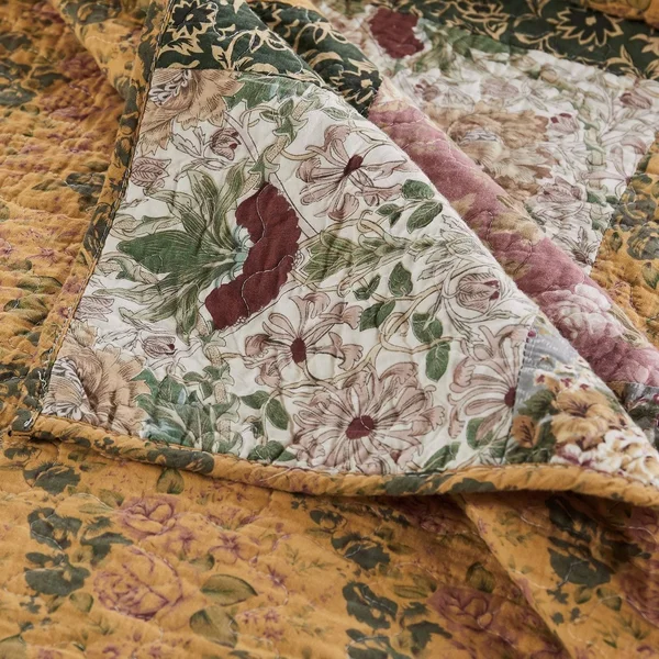 Greenland Home Fashions Greenland Home Antique Chic 5-Piece Oversized Reversible Cotton Quilt Set 5 Piece King