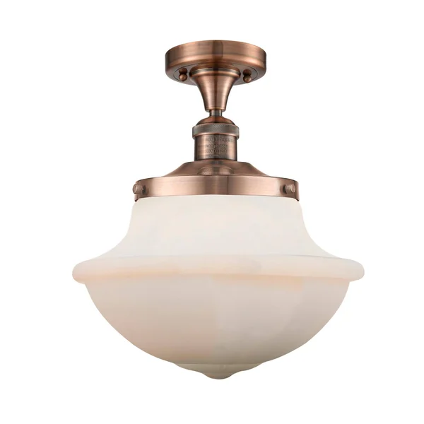 Innovations 517-1CH-AC-G541-LED Franklin Restoration Large Oxford 1 Light Semi-Flush Mount in Antique Copper