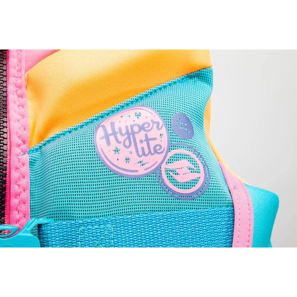 Hyperlite Colorful Girl's Child Indy Watersport Life Jacket Vest, Uscg Approved, One size, Pink/Teal