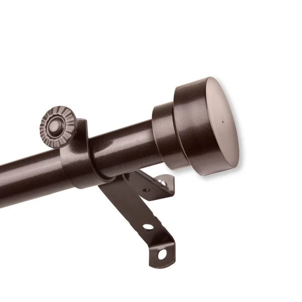 InStyleDesign Bowler Adjustable Curtain Rod Satin Nickel 120-170 inch