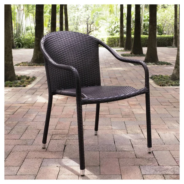 Crosley Palm Harbor Outdoor Wicker Stackable Chairs - Brown - 2 pack