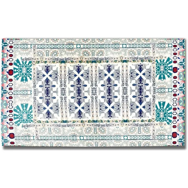 Quilted Sun 5x7 Indoor Dobby Rug with Non-Skid Mat by Amrita Sen Cream