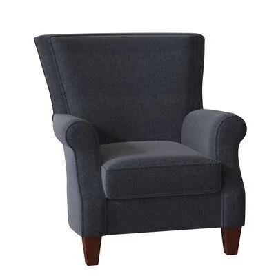 Biehl 34x22 Wide Armchair Winston Porter Body Fabric: Bluejean 23 - Arm Covers: No, Leg Color: Manhattan
