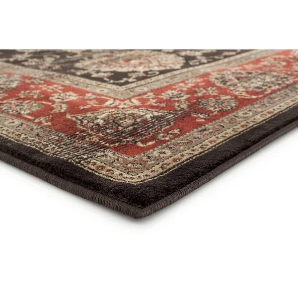 MDA Home Antique 7'x10' Floral and Botanical Fabric Area Rug in Brown/Blue