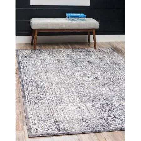 Bungalow Rose Gomez Gray Area Rug - Size: Rectangle 3&3 inch x 5&3 inch