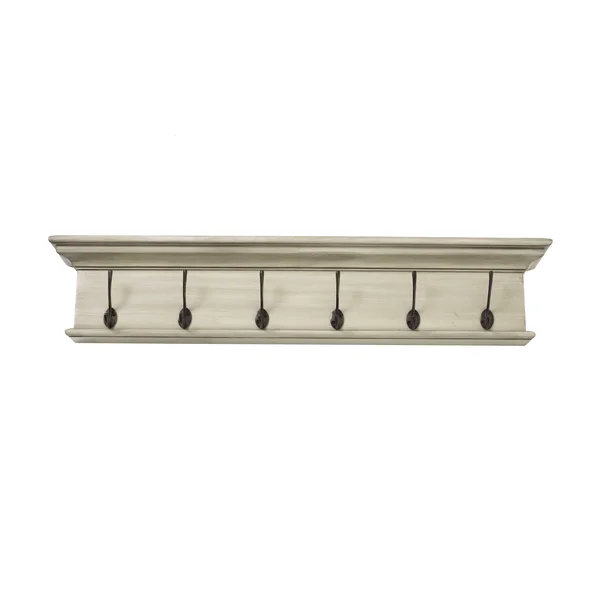 NovaSolo 6-Hook Coat Rack - White Rustic