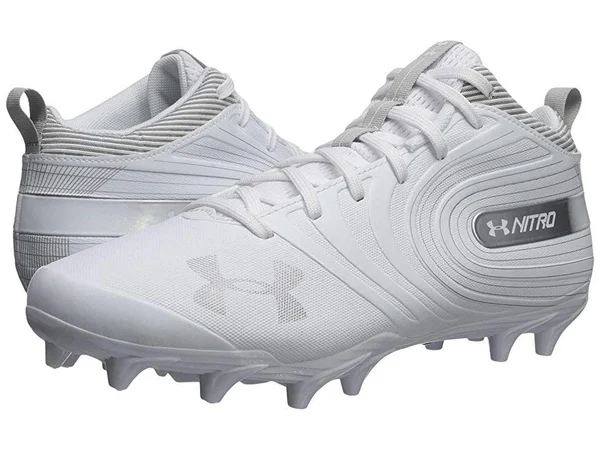 Under Armour Men's Nitro Mid MC Football Cleats White 16