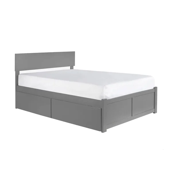 Atlantic Furniture Orlando Platform Bed with 2 Urban Bed Drawers - King, Grey