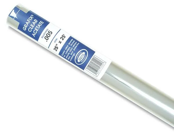 Grafix Grafix Clear Acetate - 50&& x 100 ft x .003&& - Roll - Polyester Film, Mylar, Acetate
