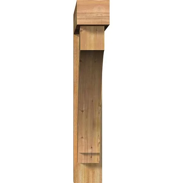 Ekena Millwork BKT0806X48X48IMP05RWR 8x22W x 48x22D x 48x22H Imperial Block Rough Sawn Bracket w/ Offset Brace, Western Red Ceda
