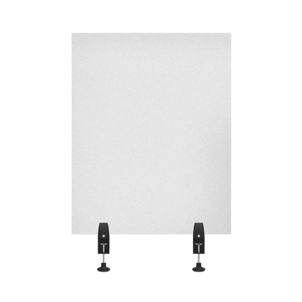 Office Accents Antimicrobial Desktop PANEL - Protective Acrylic Shield & Sneeze Guard Desk Divider, Clamp-On - Frosted - 24x2
