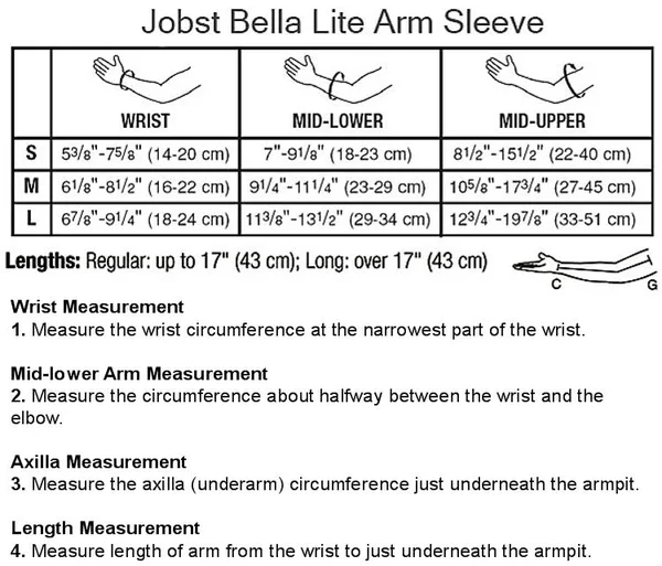 Jobst Bella Lite 20-30 mmHg Armsleeve Medium, Long, Black