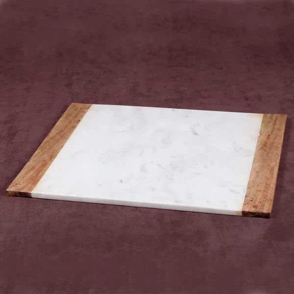 Creative Home Natural White Marble with Mango Wood 16x22 x 20x22 Pastry Board, Serving Plate
