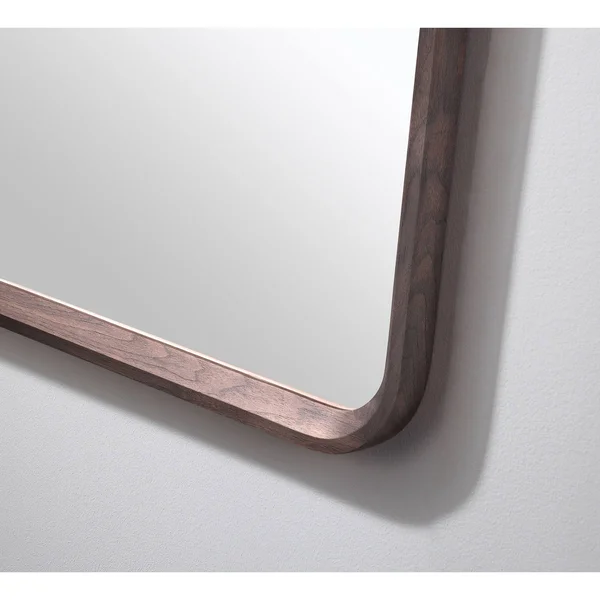 Bathroom Mirror Vela 36x22 Modern Style - Dark Walnut