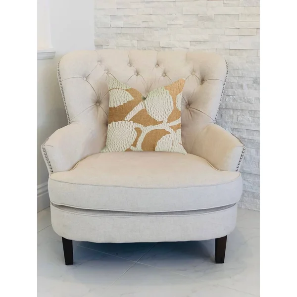 Plutus 16x22 x 16x22 Golden Arabella Vine Luxury Throw Pillow in Bronze Tones