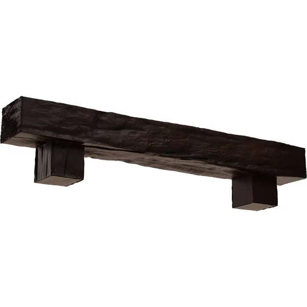 8x22H x 10x22D x 48x22W Riverwood Faux Wood Fireplace Mantel Kit w/ Alamo Corbels - Premium Mahogany