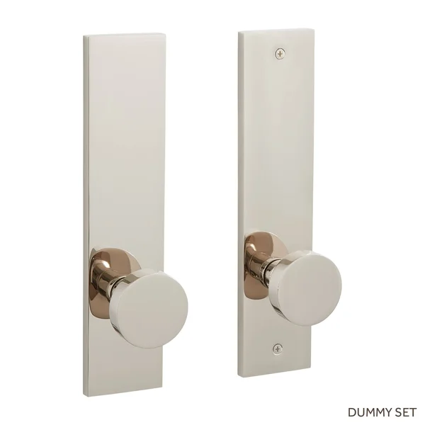 Moceri Solid Brass Dummy Entrance Door Plate - Knob - No Backset - Polished Nickel, Signature Hardware 455657